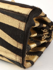 2000年頃製 ゼブラモチーフ2.55チェーンミニハンドバッグ ゴールド/ブラック