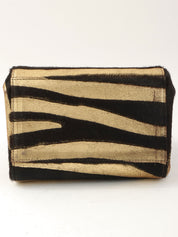 2000款斑马纹2.55链条迷你手提包，金色/黑色