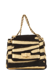 2000年頃製 ゼブラモチーフ2.55チェーンミニハンドバッグ ゴールド/ブラック