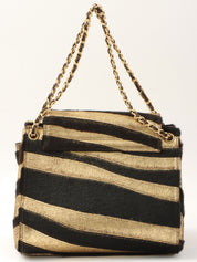 2000年頃製 ゼブラモチーフ2.55チェーンミニハンドバッグ ゴールド/ブラック