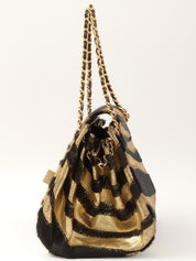 2000年頃製 ゼブラモチーフ2.55チェーンミニハンドバッグ ゴールド/ブラック