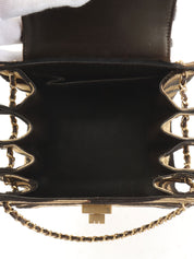 2000年頃製 ゼブラモチーフ2.55チェーンミニハンドバッグ ゴールド/ブラック