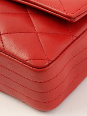 1985-1990 CC mark plate chain shoulder bag, red