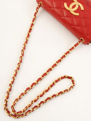 1985-1990 CC mark plate chain shoulder bag, red