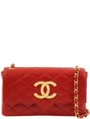 1985-1990 CC mark plate chain shoulder bag, red