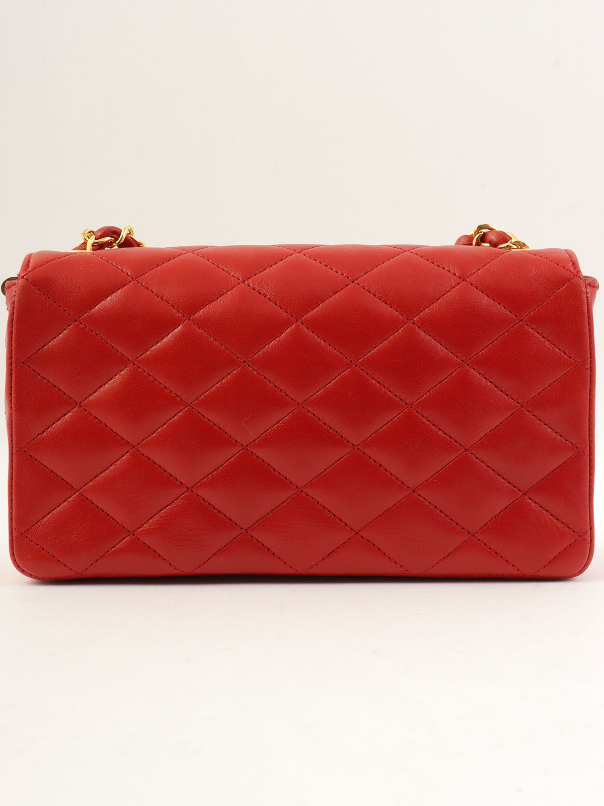 1985-1990 CC mark plate chain shoulder bag, red