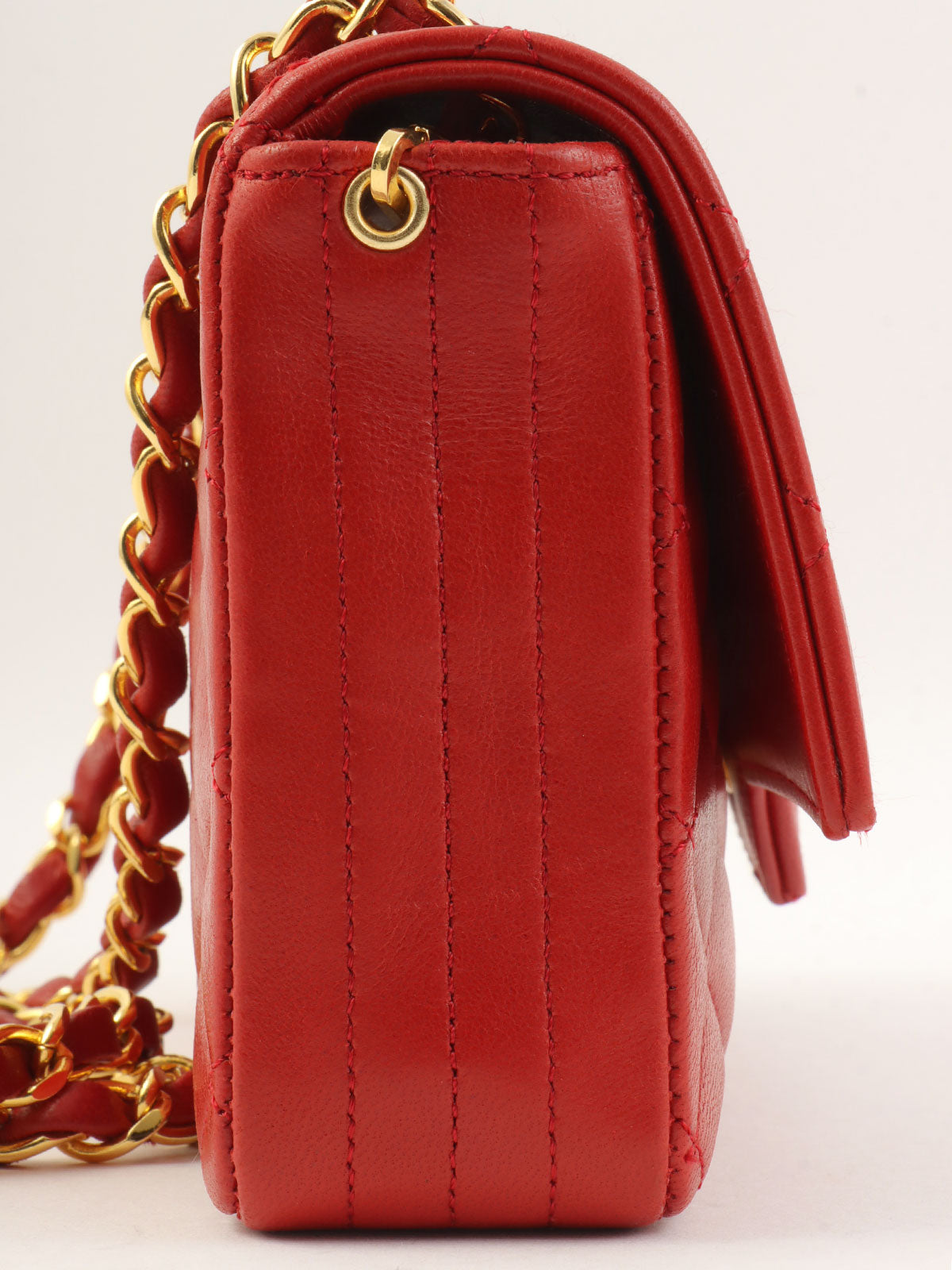 1985-1990 CC mark plate chain shoulder bag, red