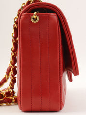 1985-1990 CC mark plate chain shoulder bag, red