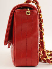 1985-1990 CC mark plate chain shoulder bag, red