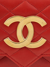 1985-1990 CC mark plate chain shoulder bag, red