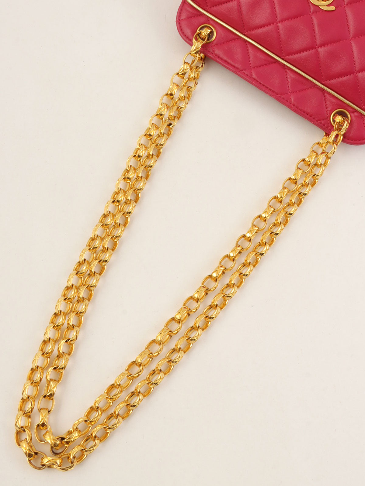 1990s Pouch Jewel Chain Shoulder Bag Pink