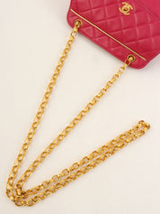 1990s Pouch Jewel Chain Shoulder Bag Pink