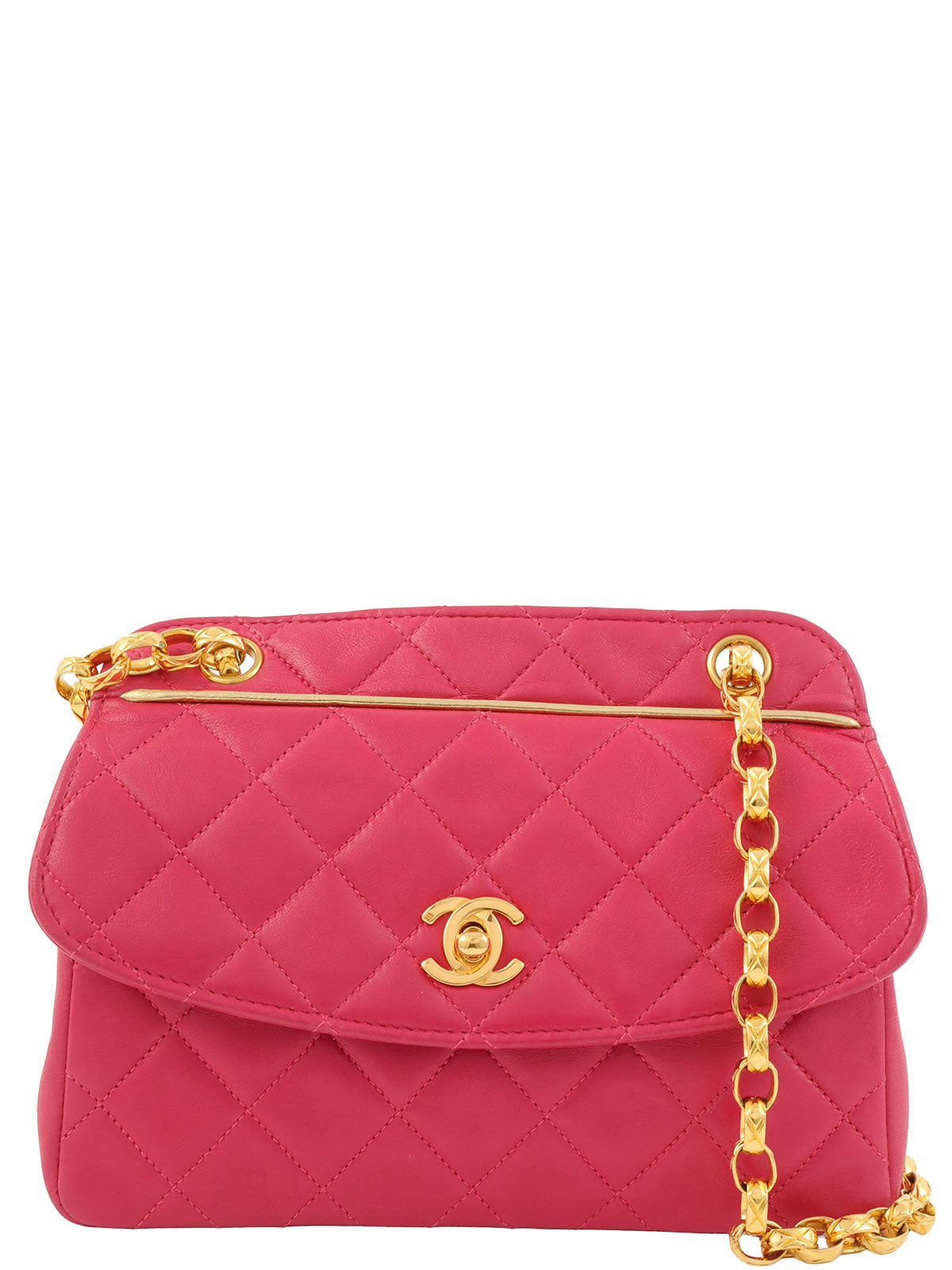 1990s Pouch Jewel Chain Shoulder Bag Pink