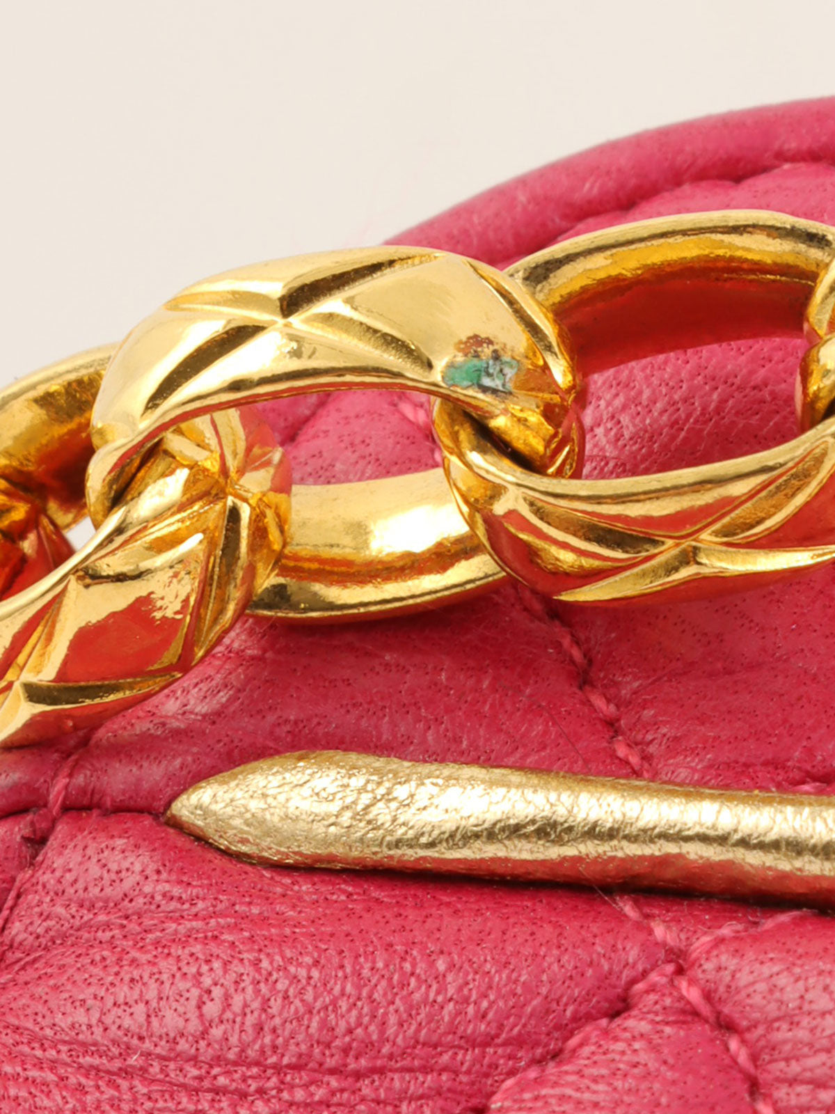 1990s Pouch Jewel Chain Shoulder Bag Pink