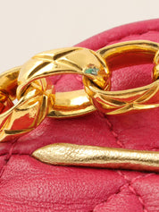 1990s Pouch Jewel Chain Shoulder Bag Pink