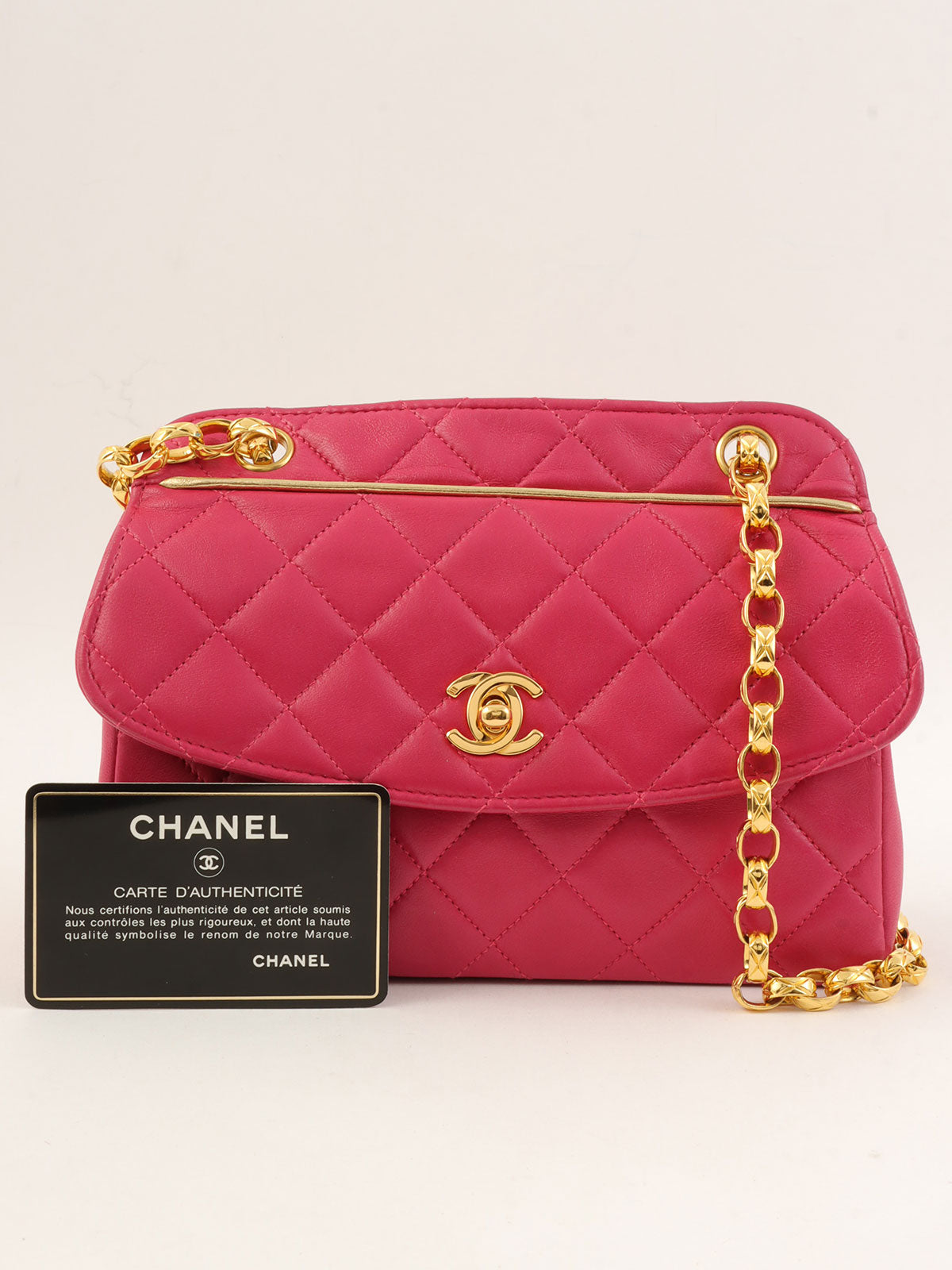 1990s Pouch Jewel Chain Shoulder Bag Pink