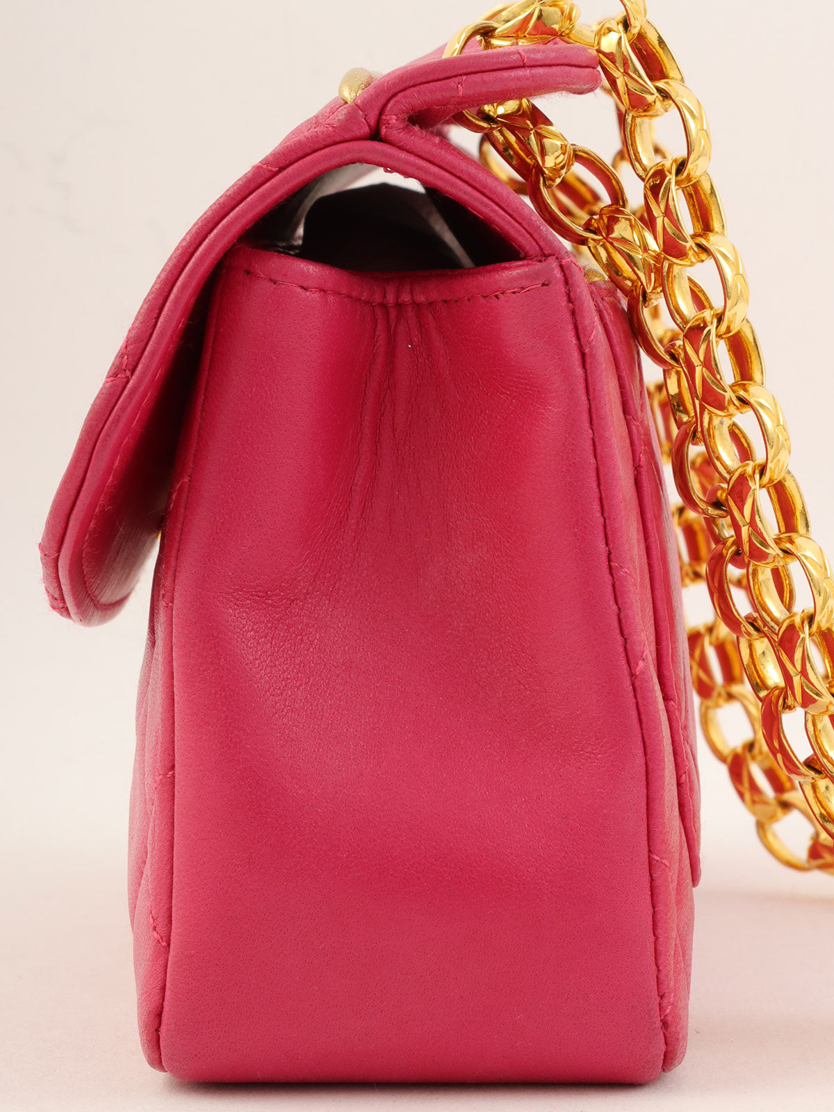 1990s Pouch Jewel Chain Shoulder Bag Pink