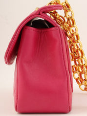 1990s Pouch Jewel Chain Shoulder Bag Pink