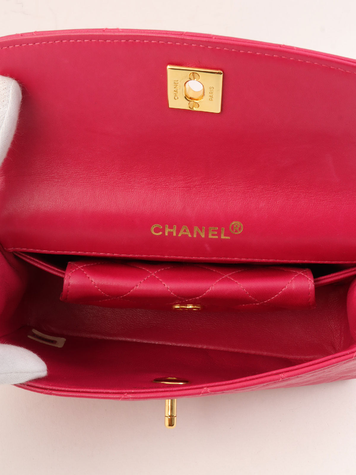 1990s Pouch Jewel Chain Shoulder Bag Pink