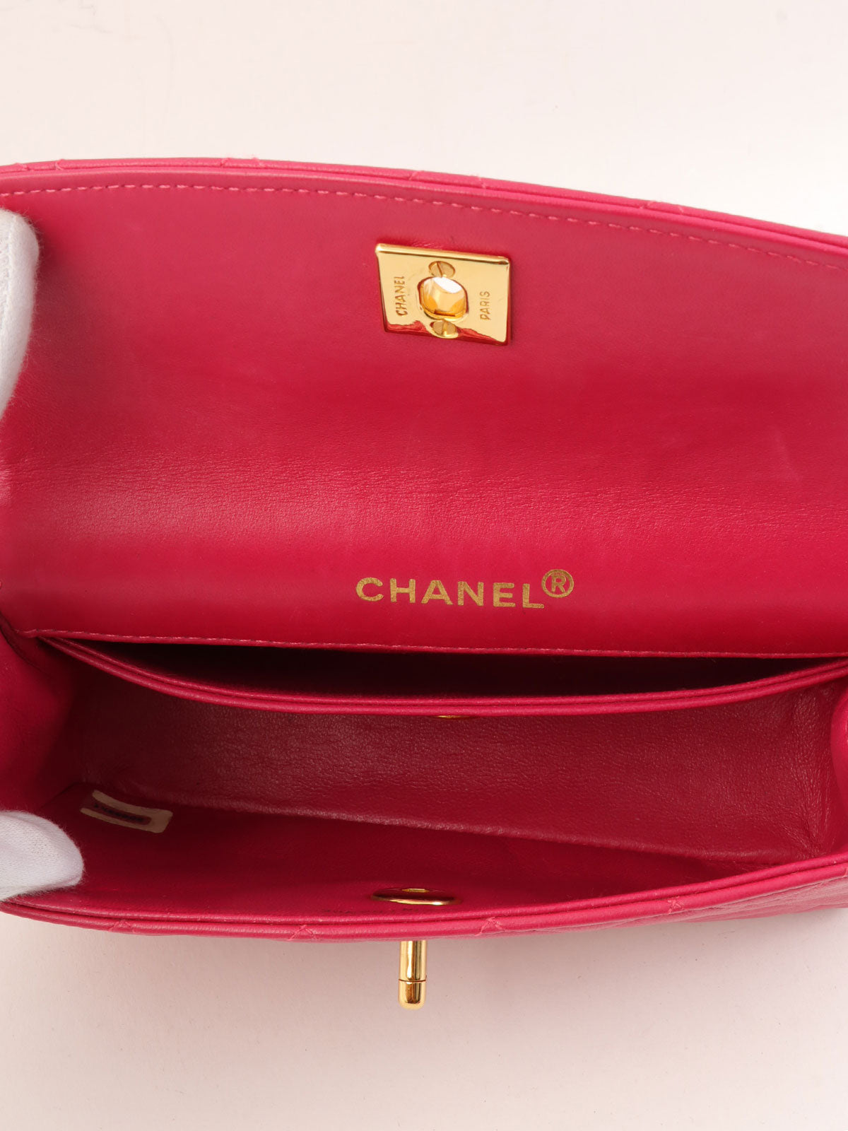 1990s Pouch Jewel Chain Shoulder Bag Pink