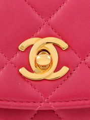 1990s Pouch Jewel Chain Shoulder Bag Pink