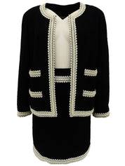 1994年製 ツイードノーカラーセットアップ ブラック/ホワイト