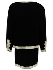 1994年製 ツイードノーカラーセットアップ ブラック/ホワイト