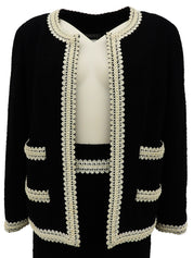 1994年製 ツイードノーカラーセットアップ ブラック/ホワイト