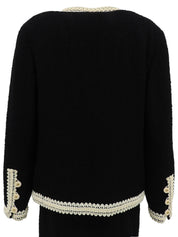 1994年製 ツイードノーカラーセットアップ ブラック/ホワイト