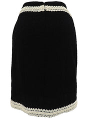 1994年製 ツイードノーカラーセットアップ ブラック/ホワイト