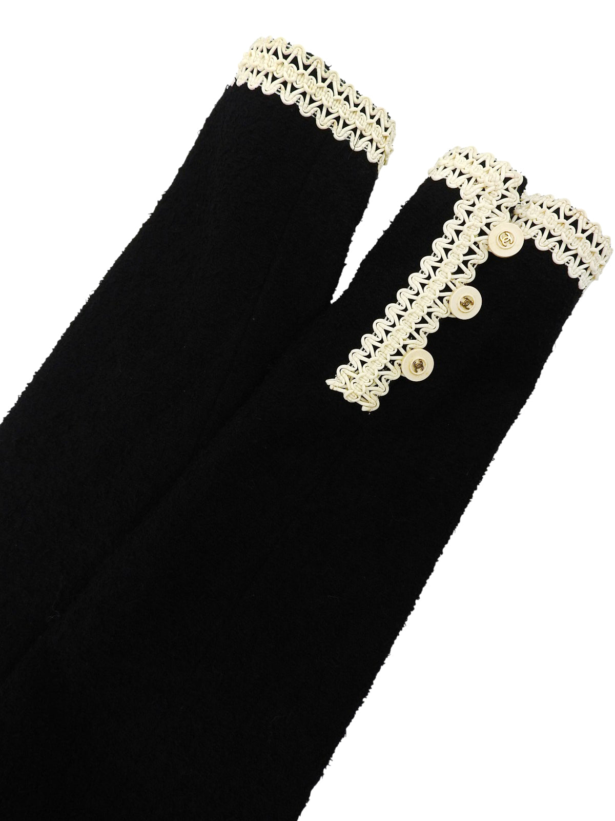 1994年製 ツイードノーカラーセットアップ ブラック/ホワイト