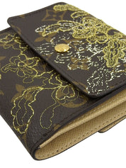 2007 年 Monogram Dentel Porte Monnaie Carte Credit 棕色