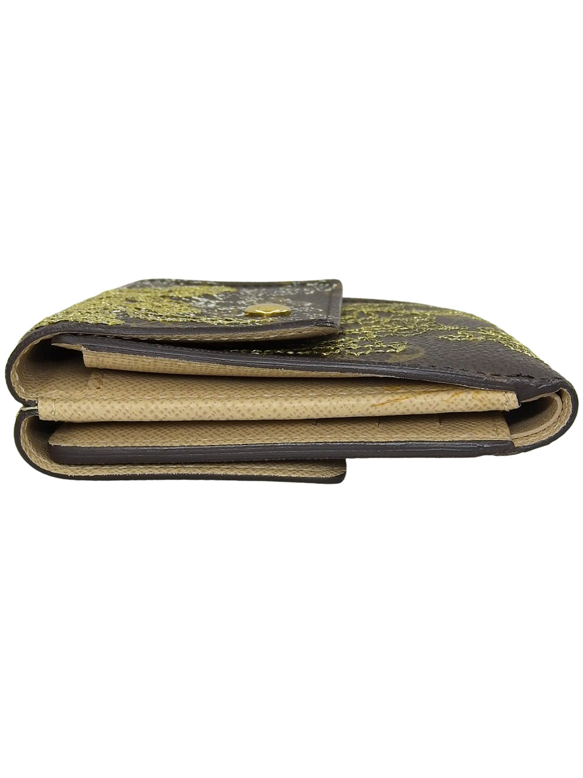 2007 年 Monogram Dentel Porte Monnaie Carte Credit 棕色