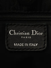 黑色马蹄纹缎带图案手提包