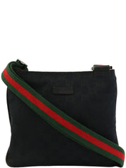 Canvas GG Pattern Sherry Line Mini Shoulder Bag Black/Green/Red