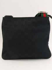 Canvas GG Pattern Sherry Line Mini Shoulder Bag Black/Green/Red