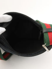 Canvas GG Pattern Sherry Line Mini Shoulder Bag Black/Green/Red