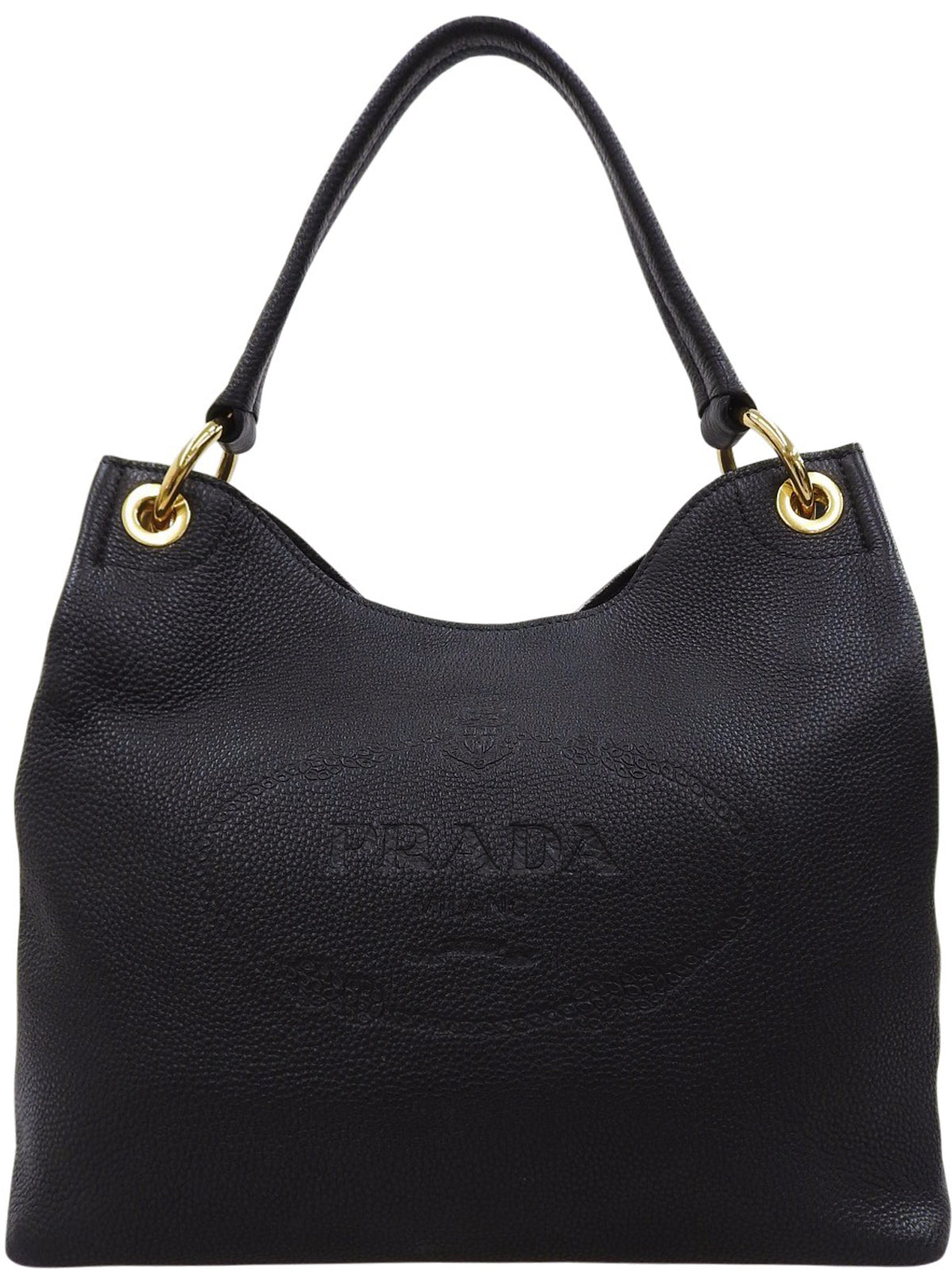 Logo Embossed Tote Bag in Black