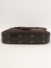 Street Chic Trotter Pattern Shoulder Bag in Dark Brown