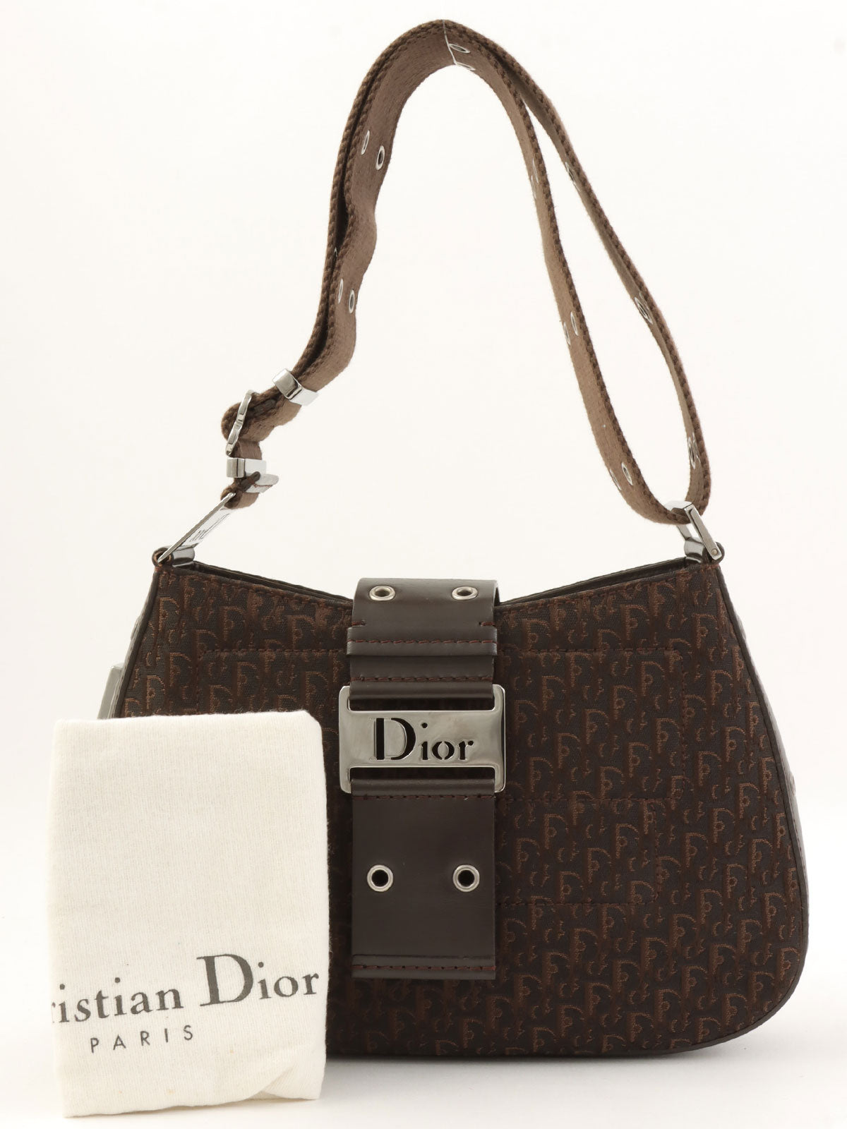 Street Chic Trotter Pattern Shoulder Bag in Dark Brown