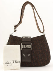 Street Chic Trotter Pattern Shoulder Bag in Dark Brown
