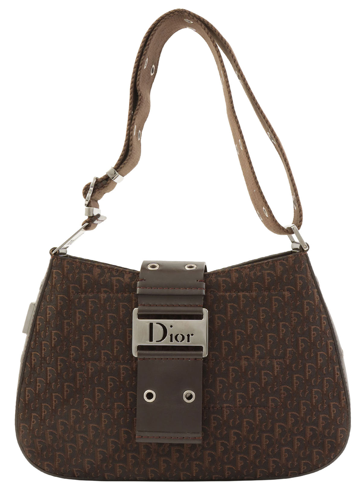 Street Chic Trotter Pattern Shoulder Bag in Dark Brown