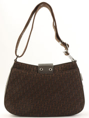 Street Chic Trotter Pattern Shoulder Bag in Dark Brown