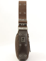 Street Chic Trotter Pattern Shoulder Bag in Dark Brown