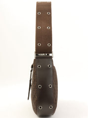 Street Chic Trotter Pattern Shoulder Bag in Dark Brown