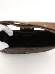 Street Chic Trotter Pattern Shoulder Bag in Dark Brown