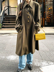 1994年製 カシミアCCマークボタンロングコート カーキ