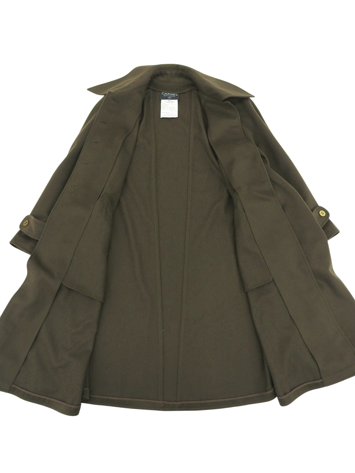 1994 Cashmere CC Mark Button Long Coat Khaki