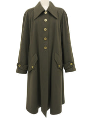 1994年製 カシミアCCマークボタンロングコート カーキ