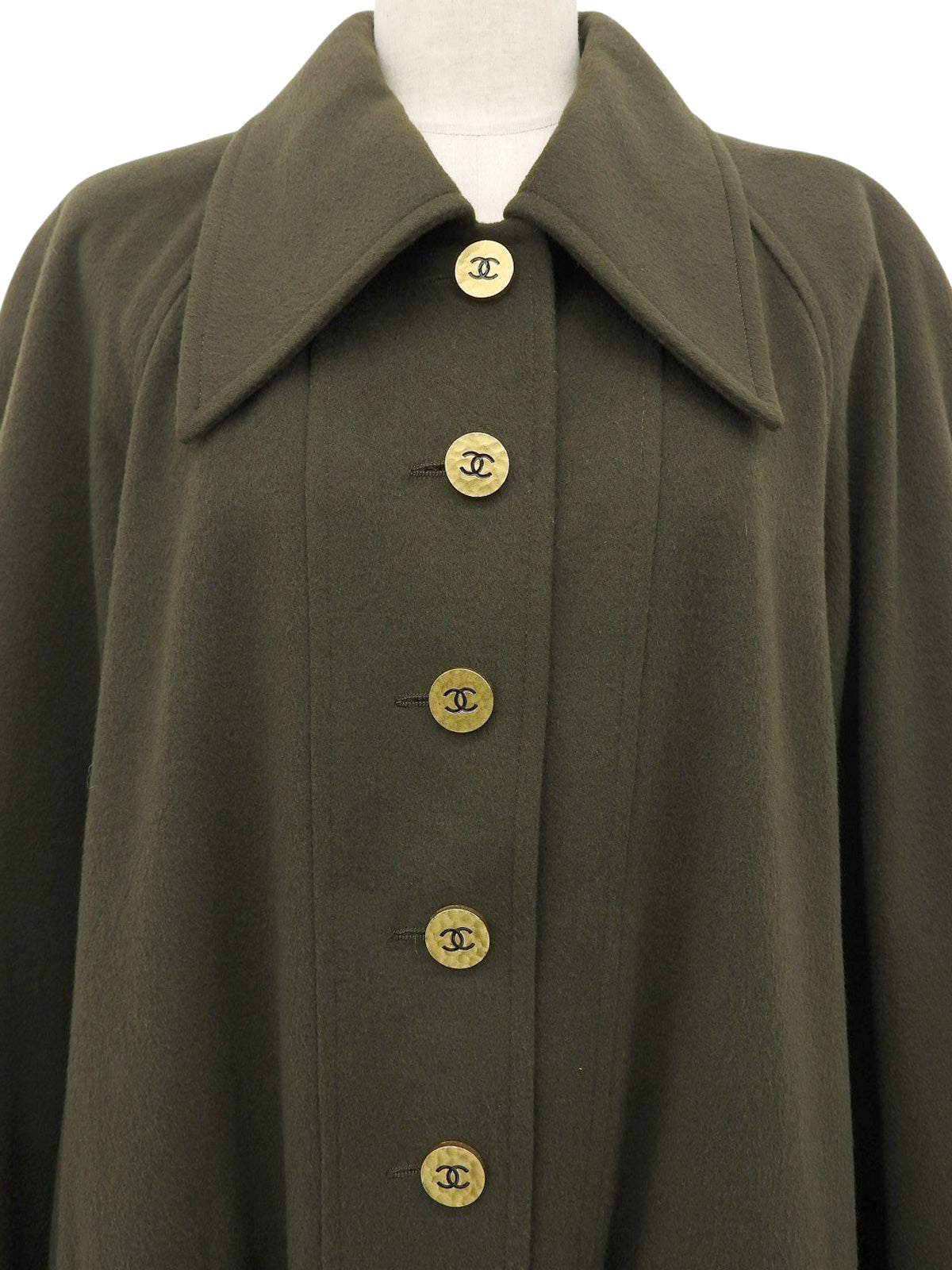 1994 Cashmere CC Mark Button Long Coat Khaki